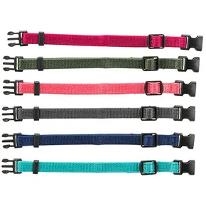 Packung Nylon-Erkennungshalsbänder für Welpen M-L 22-35 cm/10 mm, Fuchs, Grau, Mod, Khaki, Koralle,