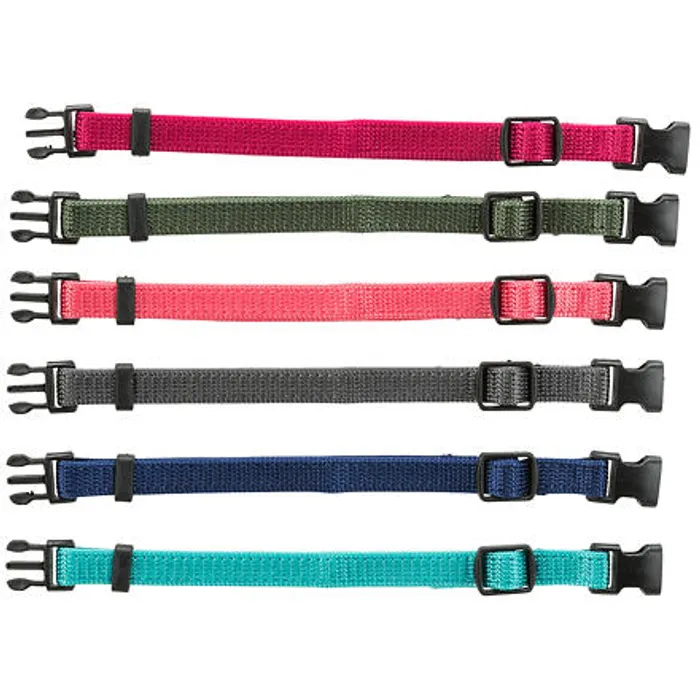 Hauptproduktbild Balení nylon.rozeznávacích obojků pro štěňata M-L 22-35cm/10mm,fuchs,šedá,mod,khaki,korál,