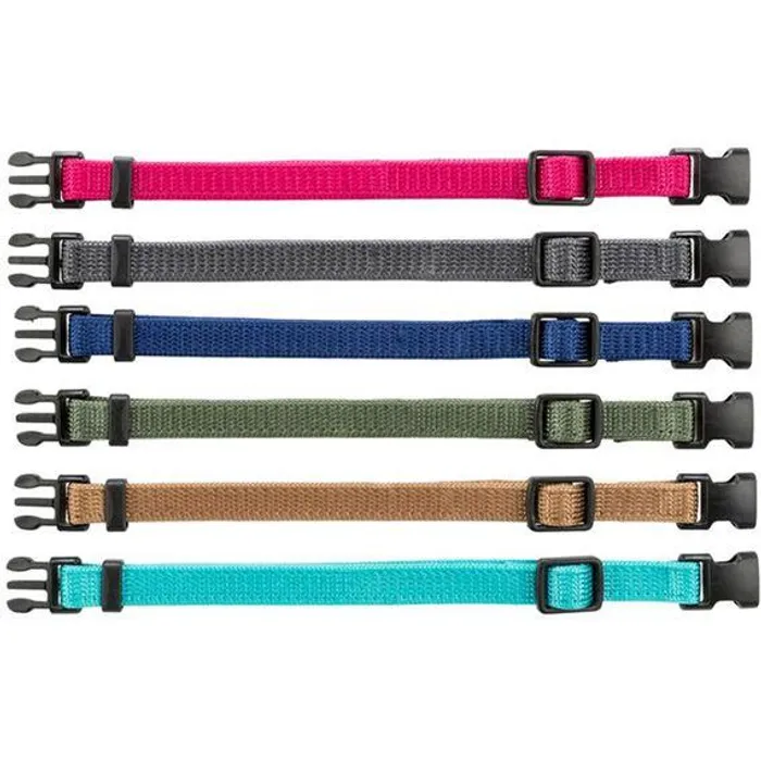 Hauptproduktbild Balení nylon.rozeznávacích obojků pro štěňata S-M 17-25cm/10mm,malin,šedá,mod,khaki,růž,ty
