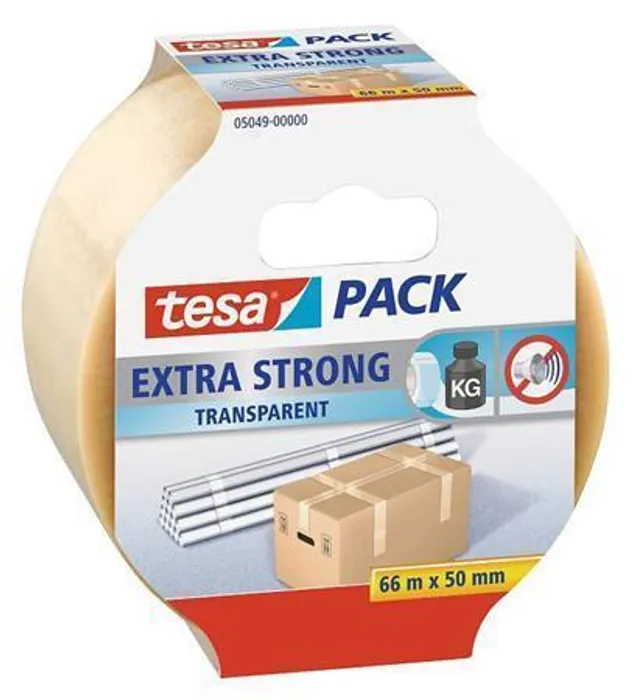 Hauptproduktbild Balicí lepicí páska "Extra Strong 57171", transparentní, 50 mm x 66 m, TESA