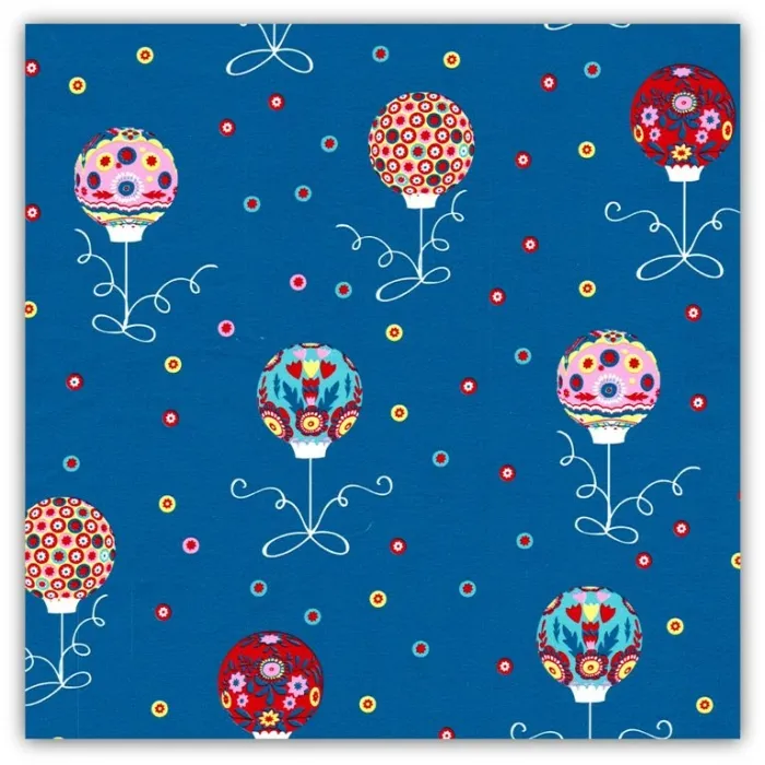 Hauptproduktbild Balící papír vánoční 70x100cm modrý-barevné baňky