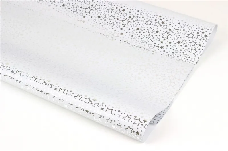 Hauptproduktbild Balící papír vánoční metal  70x100cm bílý stříbrná hvězda