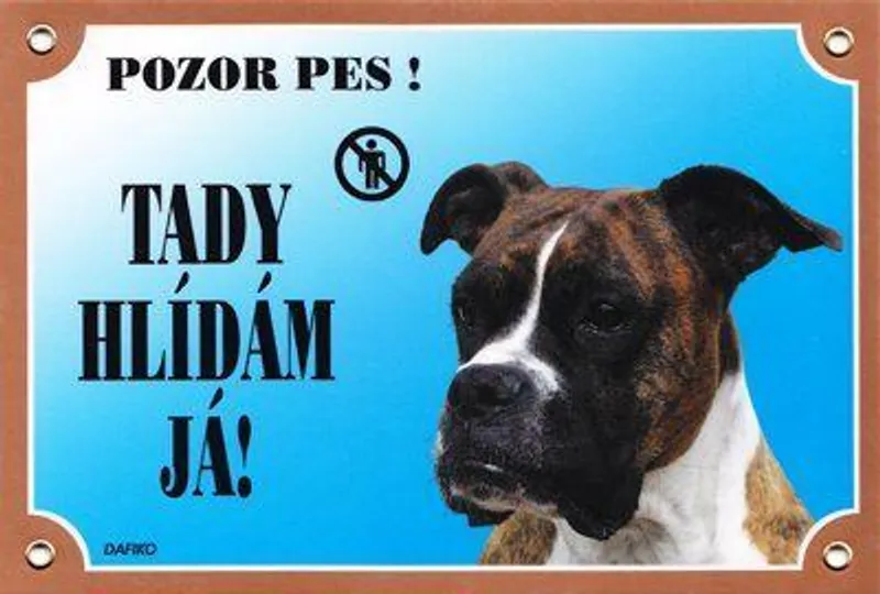 Hauptproduktbild Barevná cedulka Pozor pes, Boxer německý