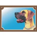 Farbschild Achtung Hund, Doga gelb