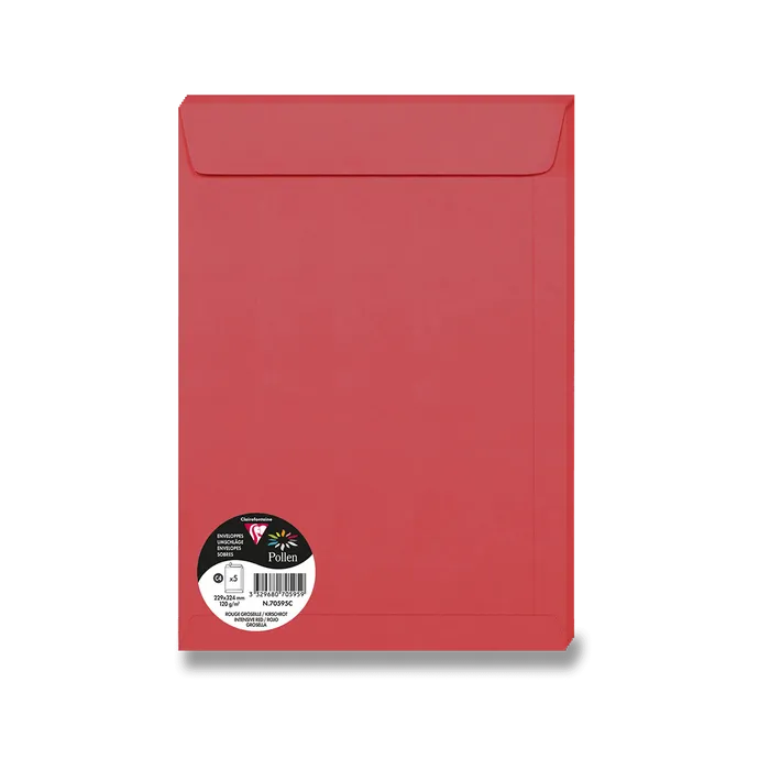 Hauptproduktbild Barevná obálka Clairefontaine, C4 229 x 324 mm, červená, 5 ks