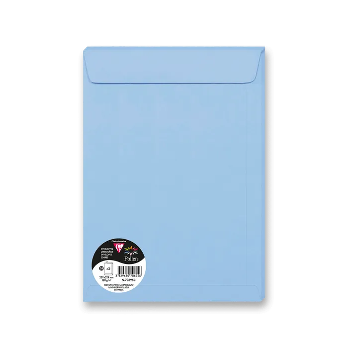 Hauptproduktbild Barevná obálka Clairefontaine, C4 229 x 324 mm, levandulová, 5 ks