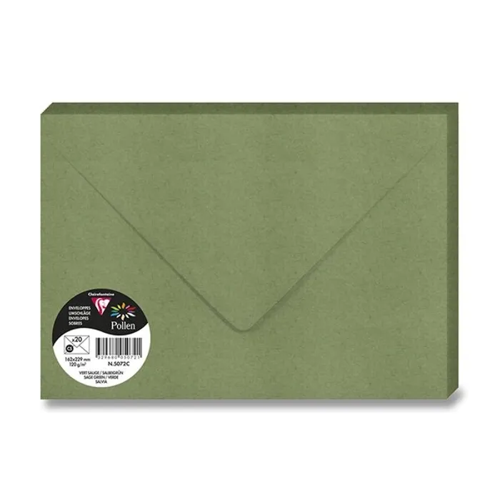 Hauptproduktbild Barevná obálka Clairefontaine C5, 20 ks tm. zelená,