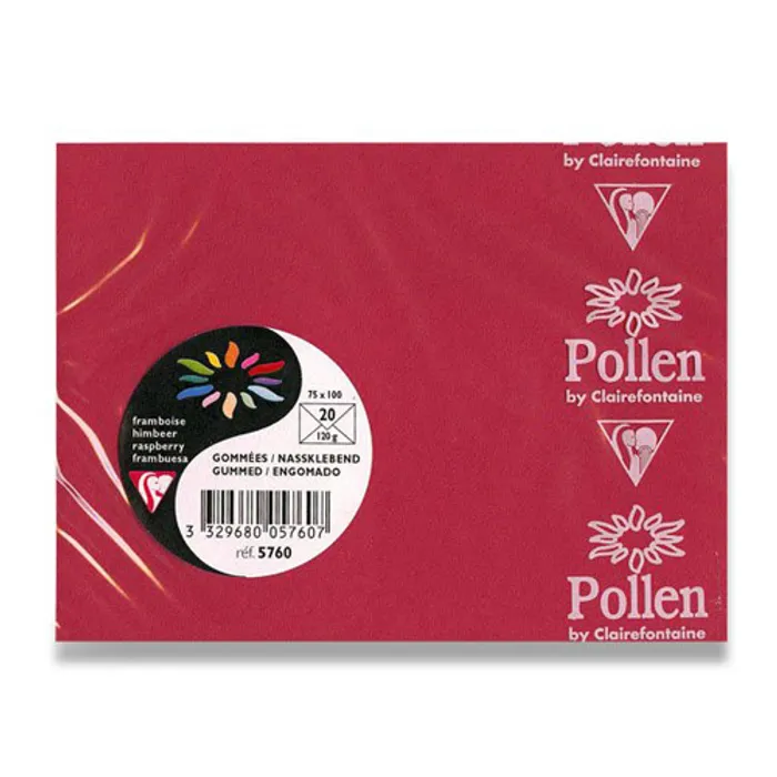 Hauptproduktbild Barevná obálka Clairefontaine červená, 75 x 100 mm [20 ks]