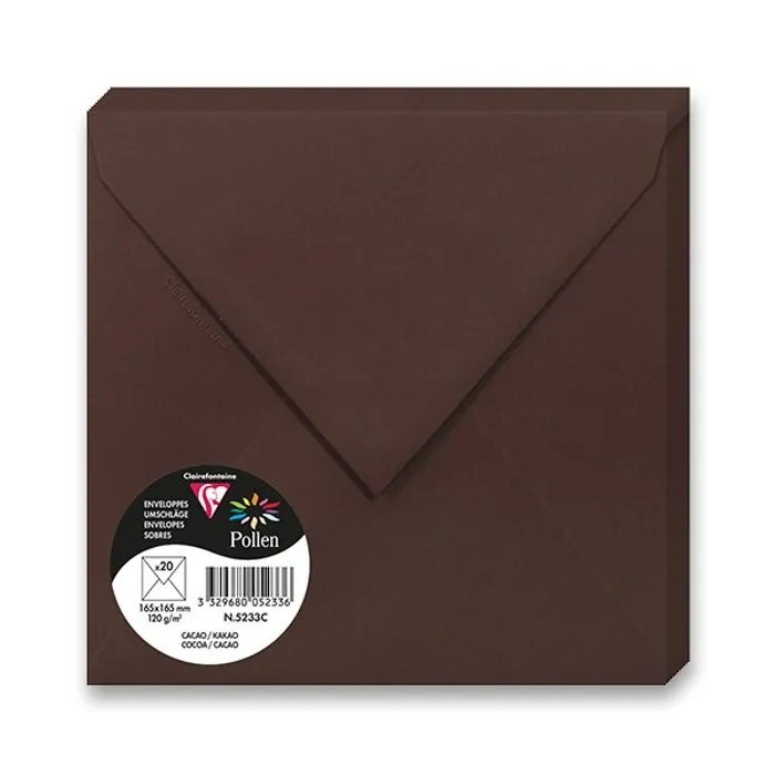 Hauptproduktbild Barevná obálka Clairefontaine hnědá, 165 × 165 mm [20ks]