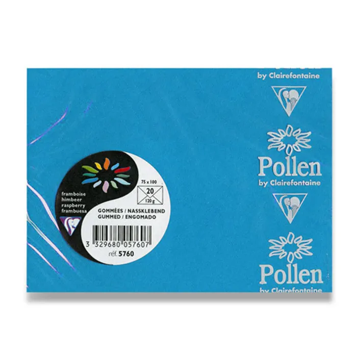 Hauptproduktbild Barevná obálka Clairefontaine modrá, 75 x 100 mm [20 ks]