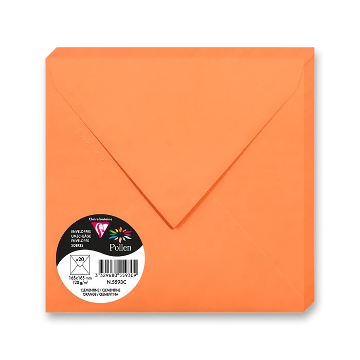 Hauptproduktbild Barevná obálka Clairefontaine oranžová, 165 × 165 mm [20ks]