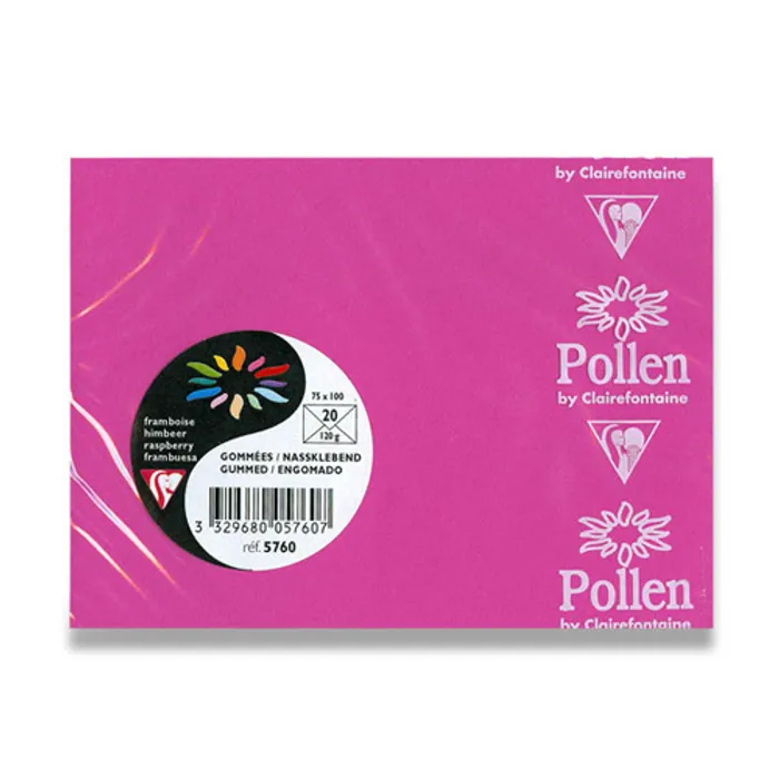 Hauptproduktbild Barevná obálka Clairefontaine růžová, 75 x 100 mm [20 ks]