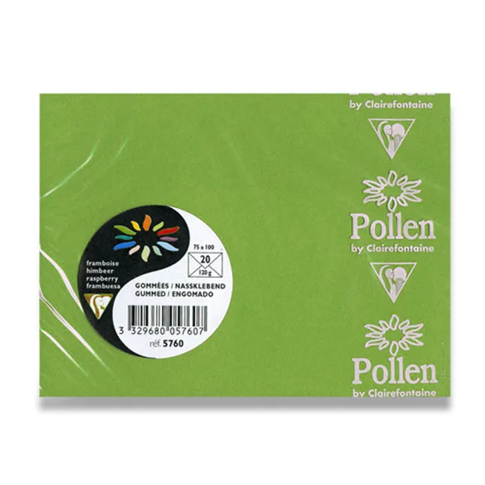 Hauptproduktbild Barevná obálka Clairefontaine zelená, 75 x 100 mm [20 ks]
