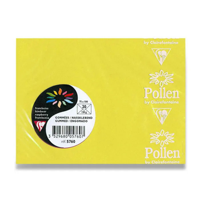 Hauptproduktbild Barevná obálka Clairefontaine žlutá, 75 x 100 mm [20 ks]
