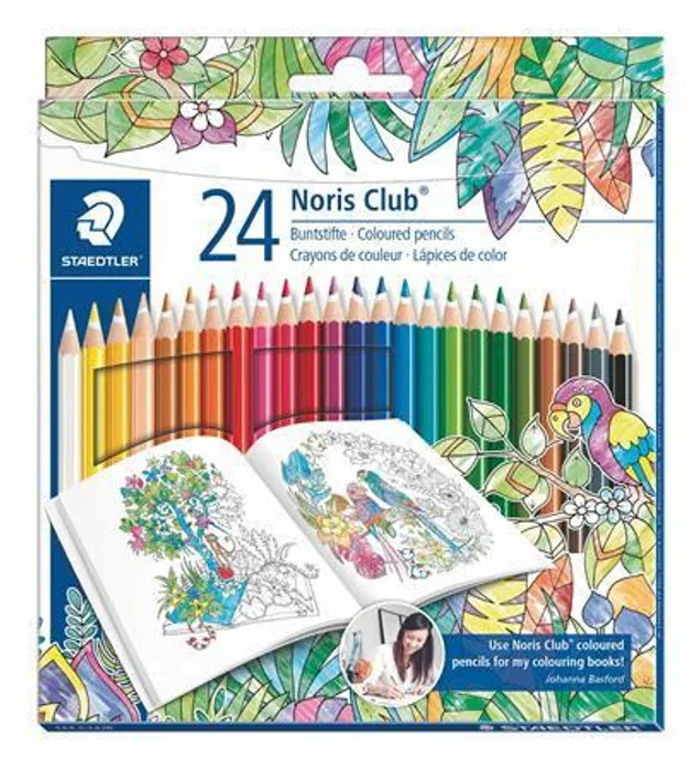 Hauptproduktbild Barevné pastelky "Noris Club", Johanna Basford lim.edice, sada, šestihranná, STAEDTLER