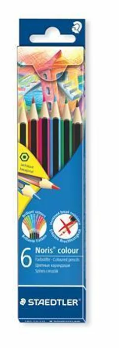 Hauptproduktbild Barevné pastelky "Noris Colour", 6 barev, šestihranné, STAEDTLER
