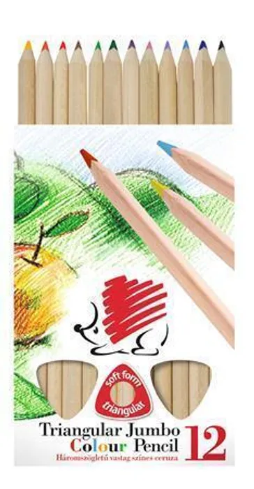 Hauptproduktbild Barevné pastelky, přírodní, 12ks, trojhranné, maxi, ICO