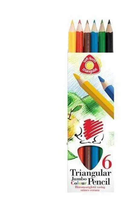 Hauptproduktbild Barevné pastelky, přírodní, 6ks, trojhranné, maxi, ICO