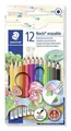 Buntstifte mit Radiergummi „Noris Club“, 12 Farben, Set, sechseckig, STAEDTLER