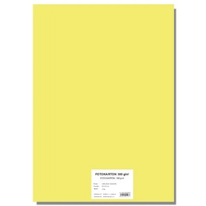 Hauptproduktbild Barevný karton EXTRA 300g A4 světle žlutý [10 listů]