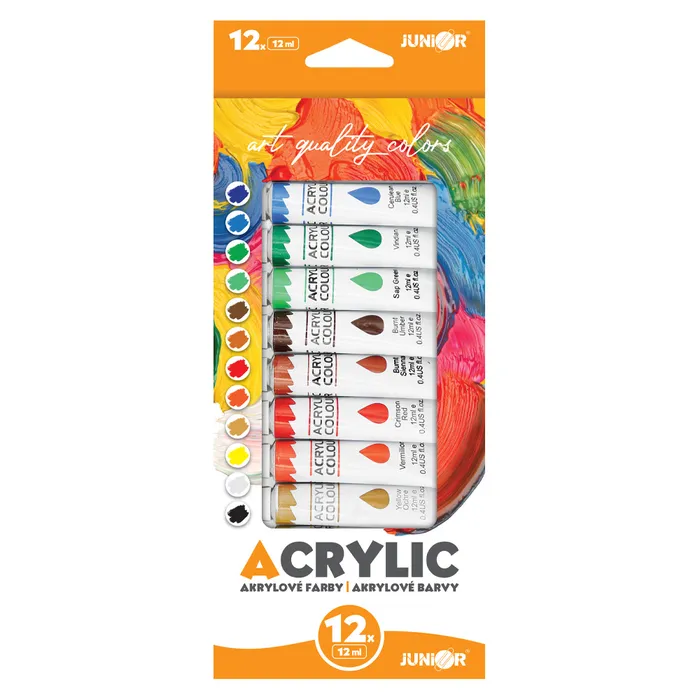 Hauptproduktbild Barvy akrylové 12ml x 12 ks JUNIOR