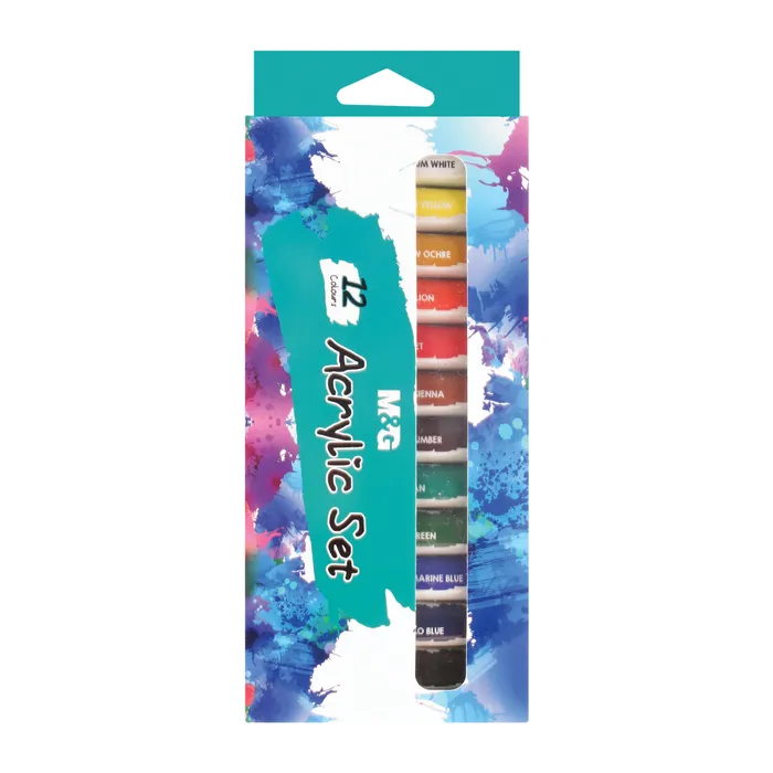 Hauptproduktbild Barvy akrylové M&G 12 ml - sada 12 ks