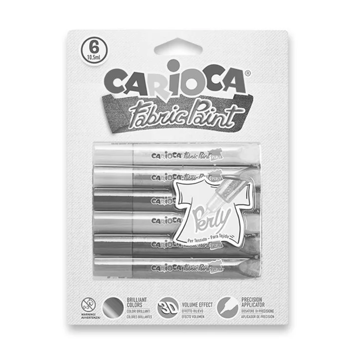 Hauptproduktbild Barvy na textil Carioca Pop Fabric Paint Perly 6 barev, Perly