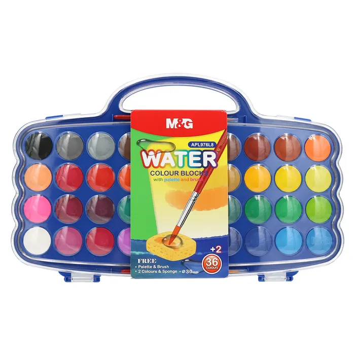 Hauptproduktbild Barvy vodové 38 barev (30 mm) + paletka a štětec