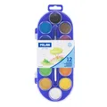 Aquarellfarben MILAN – 12 Farben, 30 mm + Pinsel