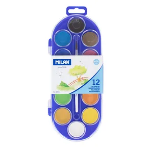 Aquarellfarben MILAN – 12 Farben, 30 mm + Pinsel