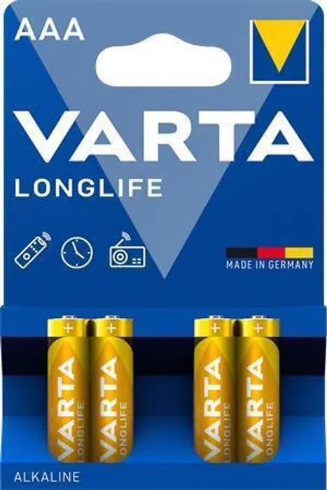 Hauptproduktbild Baterie, AAA (mikrotužková), 4 ks v balení, VARTA "Longlife Extra"