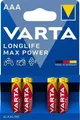 Batterie, AAA (Mikrostift), 4 Stück pro Packung, VARTA „MaxTech“