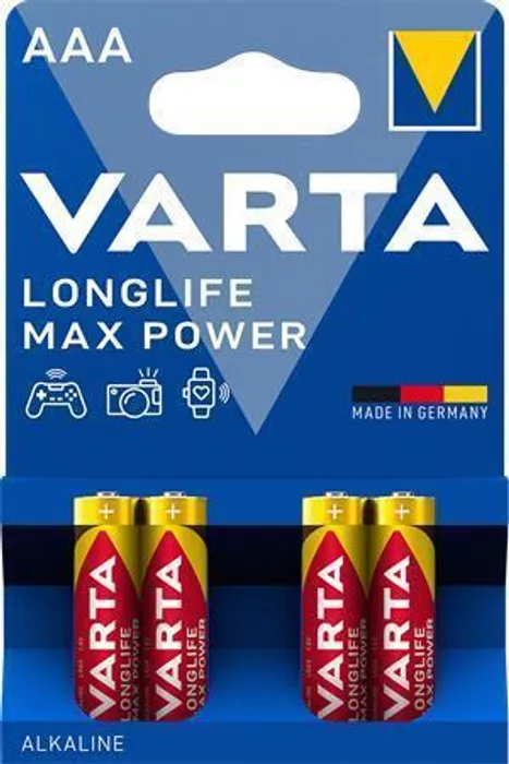 Hauptproduktbild Baterie, AAA (mikrotužková), 4 ks v balení, VARTA "MaxTech"