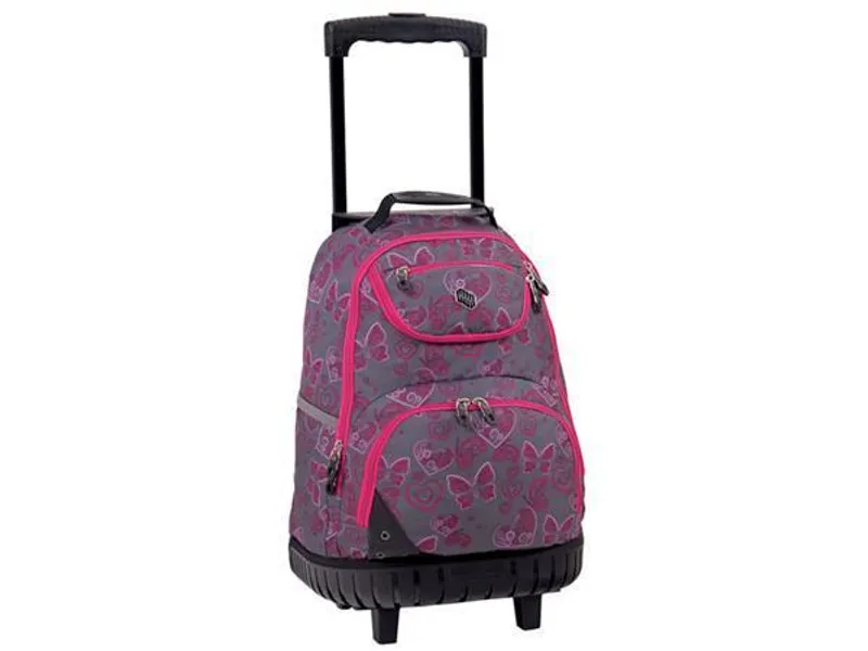 Hauptproduktbild Batoh "Wheels Butterfly", růžovo-šedá, s kolečky, PULSE
