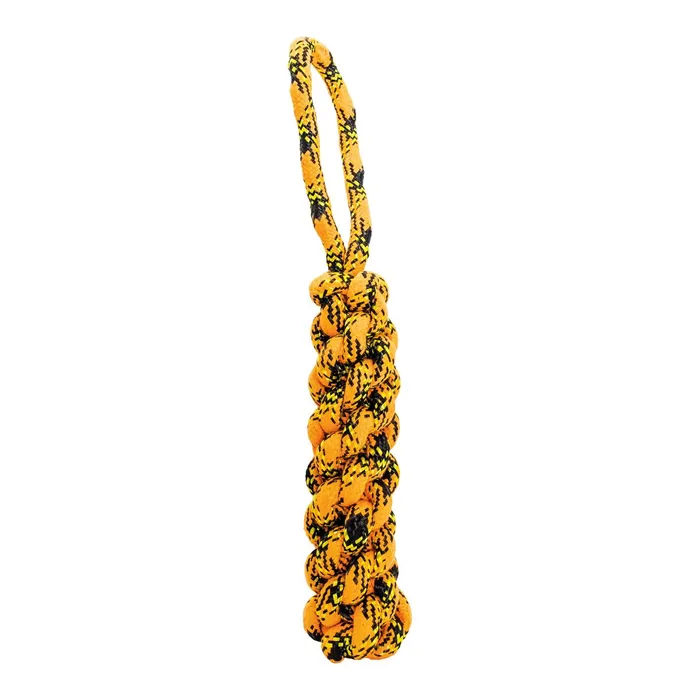 Hauptproduktbild Bavlněný uzlovaný pešek HipHop ROPE 33 cm, neon oranžová, černá, žlutá