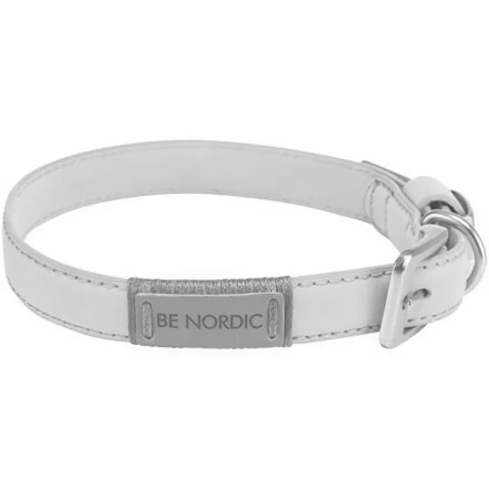 Hauptproduktbild BE NORDIC kožený obojek - světle šedá - DOPRODEJ S-M: 40-46 cm/20 mm