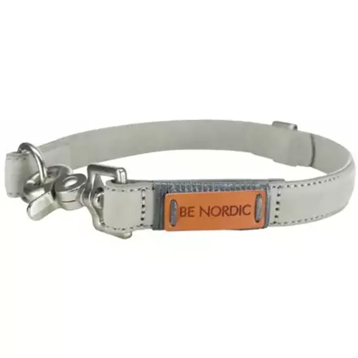 Hauptproduktbild BE NORDIC kožený obojek - světle šedá - DOPRODEJ L: 50-56 cm/25 mm
