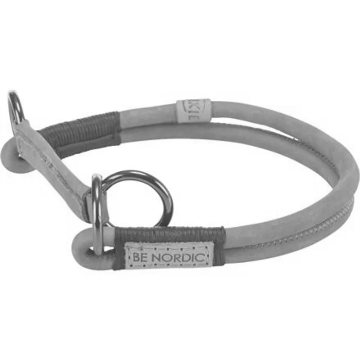 Hauptproduktbild BE NORDIC kulatý polostahovací kožený obojek, hnědá M: 45 cm / Ř 8 mm