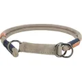 BE NORDIC rundes halbversenkbares Lederhalsband, grau XS-S: 30 cm/ 5 mm