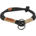BE NORDIC halb einziehbares Halsband, schwarz/sand M: 45 cm/ 8 mm