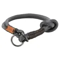 BE NORDIC halb einziehbares Halsband, dunkelgrau/braun L-XL: 55 cm/13 mm