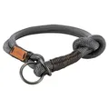 BE NORDIC halb einziehbares Halsband, dunkelgrau/braun L-XL: 55 cm/13 mm