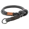 BE NORDIC halb einziehbares Halsband, dunkelgrau/braun L-XL: 55 cm/13 mm