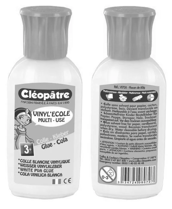 Hauptproduktbild Bílé PVA lepidlo VINYL'ECOLE 55 g oválný hrot, CLEOPATRE