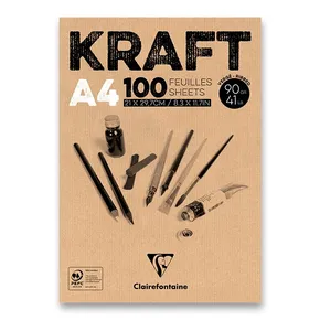 Clairefontaine Block Brown Kraft A4, 100 Blätter, 90 g