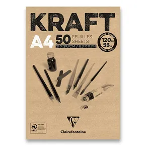 Clairefontaine Block Brown Kraft A4, 50 Blätter, 120 g