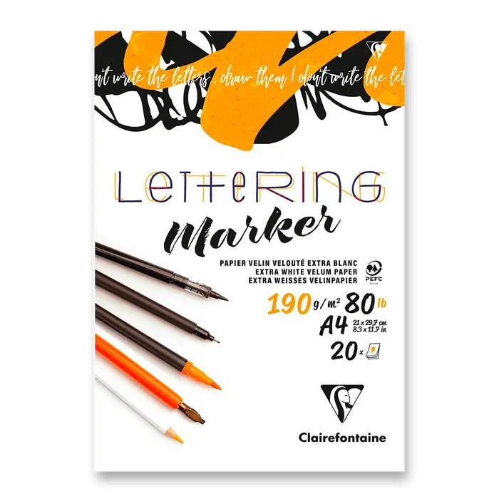 Hauptproduktbild Blok Clairefontaine Lettering - A4, 20 listů, 190 g