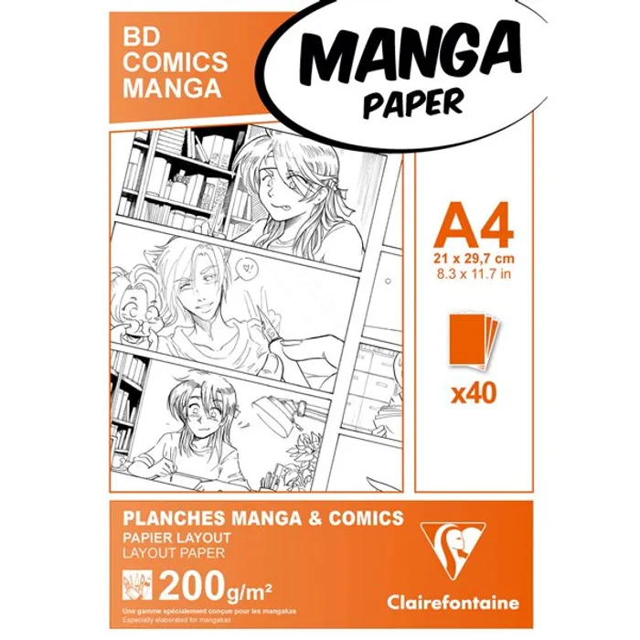 Hauptproduktbild Blok Clairefontaine Manga BD Comic pack A4, 40 listů, 200 g