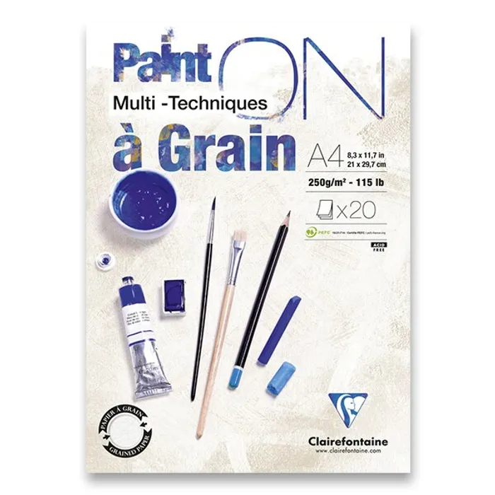 Hauptproduktbild Blok Clairefontaine Paint on Grain A4, 20 listů, 250 g