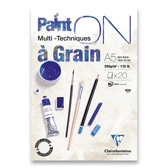 Hauptproduktbild Blok Clairefontaine Paint on Grain A5, 20 listů, 250 g
